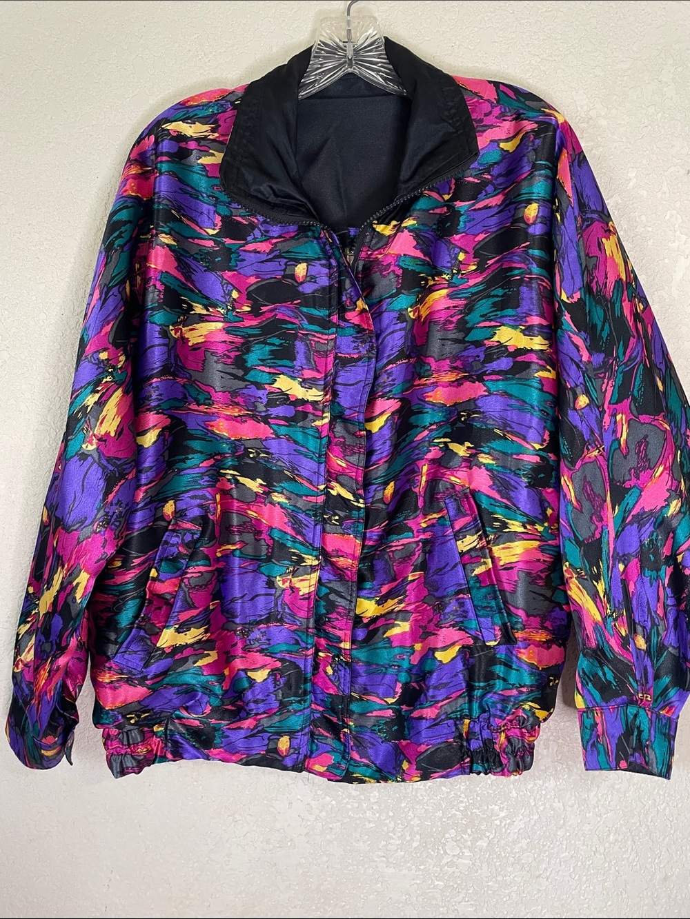 Vibrant Abstract Print Bomber Reversible
Jacket - Multicolor
